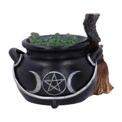 Brodelnder Hexenkessel Deko Mit LED 14,5cm -Magier Verkaufsladen blubbernder hexenkessel mit led licht bubbling cauldron decoration halloween und gothic wohnungsdeko 52420 3