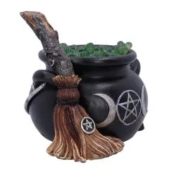 Brodelnder Hexenkessel Deko Mit LED 14,5cm -Magier Verkaufsladen blubbernder hexenkessel mit led licht bubbling cauldron decoration halloween und gothic wohnungsdeko 52420 4