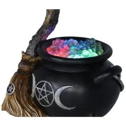 Brodelnder Hexenkessel Deko Mit LED 14,5cm -Magier Verkaufsladen blubbernder hexenkessel mit led licht bubbling cauldron decoration halloween und gothic wohnungsdeko 52420 6