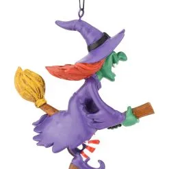 Fliegende Hexe Christbaumkugel 10cm -Magier Verkaufsladen hexe auf besen weihnachtskugel halloween und horror weihnachtsdeko flying witch hanging ornament 54757 3