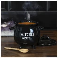 Hexenkessel Mit Löffel Als Suppenschale -Magier Verkaufsladen hexenkessel mit loeffel als suppenschuessel witches cauldron soup bowl with spoon halloween tischdeko 50657 04