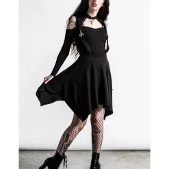 Aggie Hosenträger Rock KILLSTAR -Magier Verkaufsladen killstar aggie suspender skirt killstar aggie hosentraeger rock gothic fashion 51920 04 1