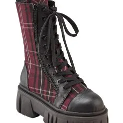 Kill The Bucket Schottenmuster Stiefel KILLSTAR -Magier Verkaufsladen killstar kill the bucket stiefel tartan killstar kill the bucket boots tartan gothic schuhe gothic stiefel 51702 03