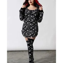 Purr Off Overknee Strümpfe KILLSTAR -Magier Verkaufsladen killstar purr off overknee struempfe killstar purr off overknee socks gothic mode gothic fashion 52114 03