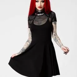 Rotten Luck Skater Kleid KILLSTAR -Magier Verkaufsladen killstar rotten luck skater kleid killstar rotten luck skater dress gothic fashion gohtic kleider und roecke gotik mode 52290 5