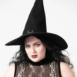 Super Moon Hexen Hut KILLSTAR -Magier Verkaufsladen killstar super moon hexen hut killstar accessoire killstar witch hat gothic accessoires und geschenkartikel 53725