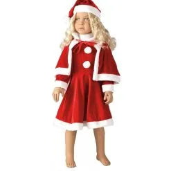 Kleine Miss Santa Kinderkostüm Mit Cape