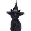 Purrah Hexenkatze Christbaumkugel 11cm -Magier Verkaufsladen purrah hexenkatze weihnachtskugel gothic christbaumkugel purrah witch cat hanging ornament 51092 01