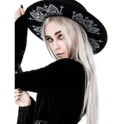 Schwarzer Hexenhut Mit Astrologie Symbolen -Magier Verkaufsladen schwarzer hexenhut mit wahrsage symbolen black witch hat with fortune teller symbols 54548 03