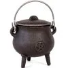 Hexenkessel Mit Pentagramm Aus Gusseisen 7cm -Magier Verkaufsladen schwarzer hexenkessel mit pentagram cast iron witches cauldron halloween deko gothic deko 50688 01 1