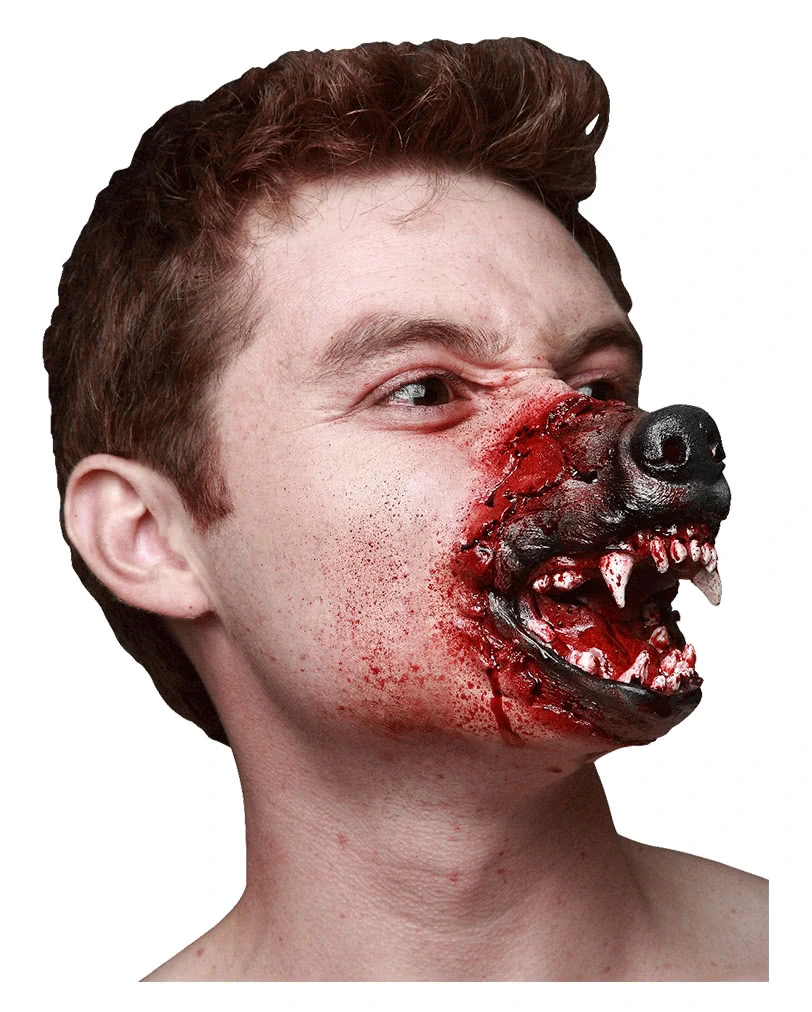 Latex-Applikation Werwolf Transformation 3 Latex-Applikation Werwolf Transformation